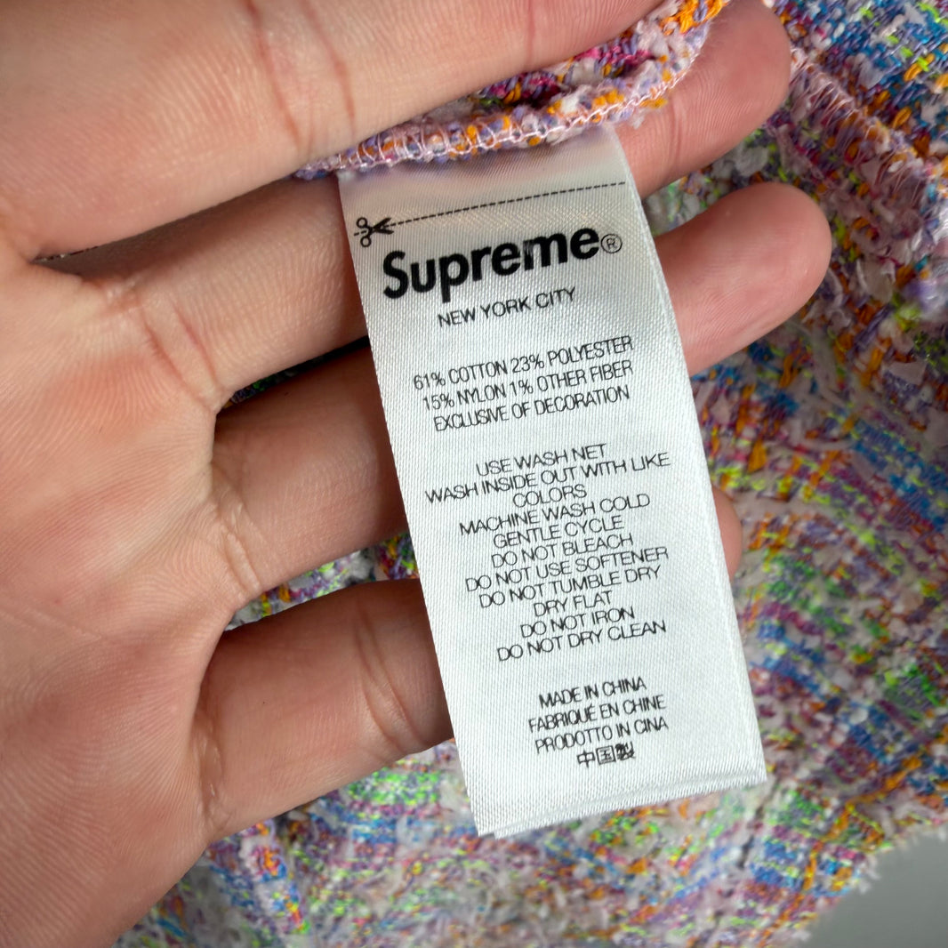 Supreme Multicolor Tweed Zip Up Jacket