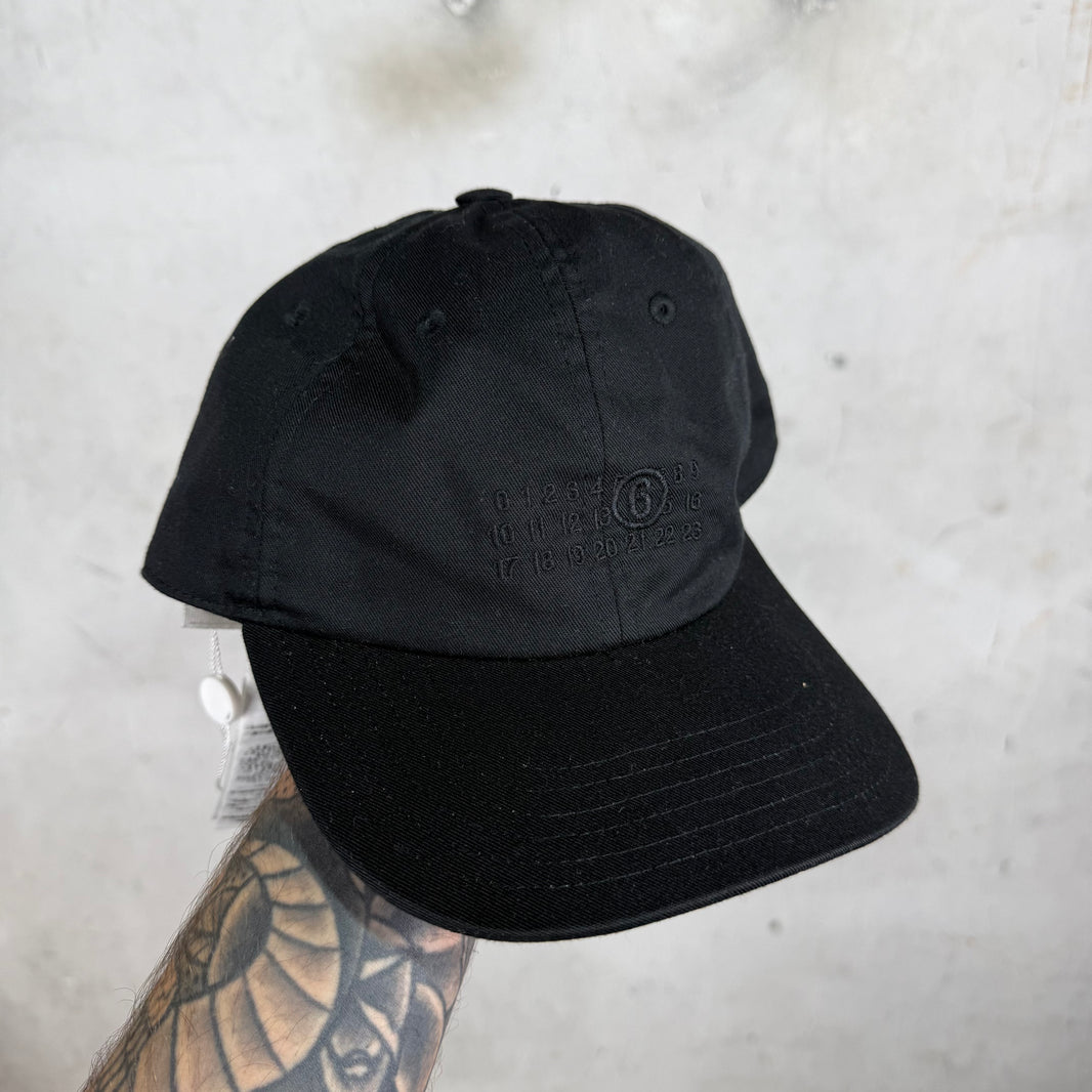 MM6 Black Numbers Logo Hat