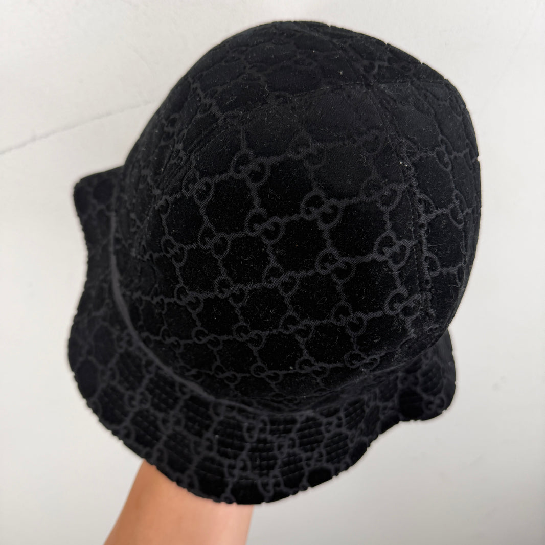 Gucci Suede Monogram Bucket Hat