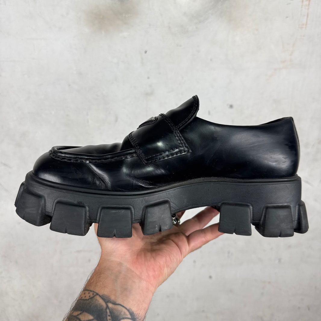 Prada Plaqued Monolith Loafers