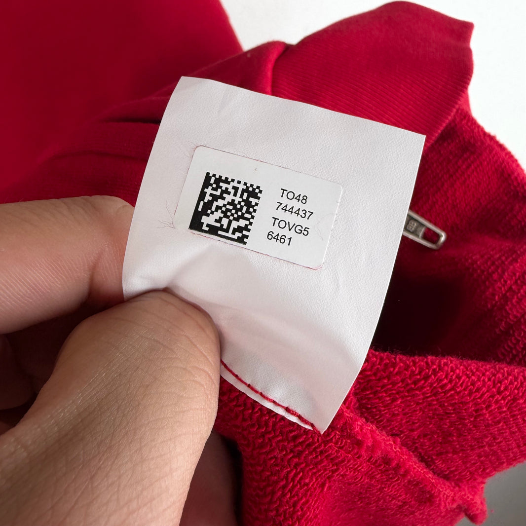 Balenciaga Sample Red Back Support Zip-Up Hoodie
