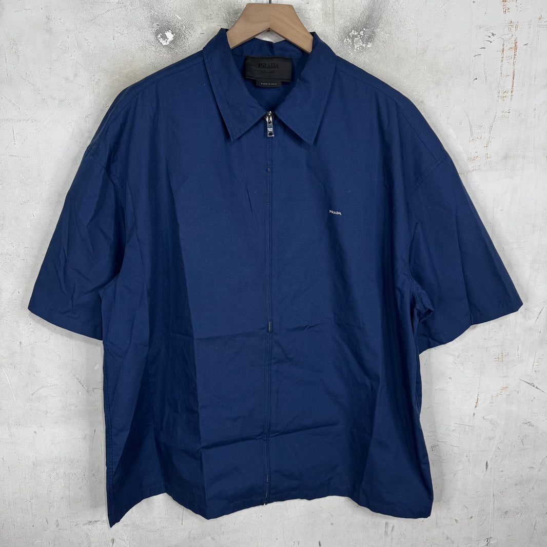 Prada Logo S/S Zipped Work Shirt