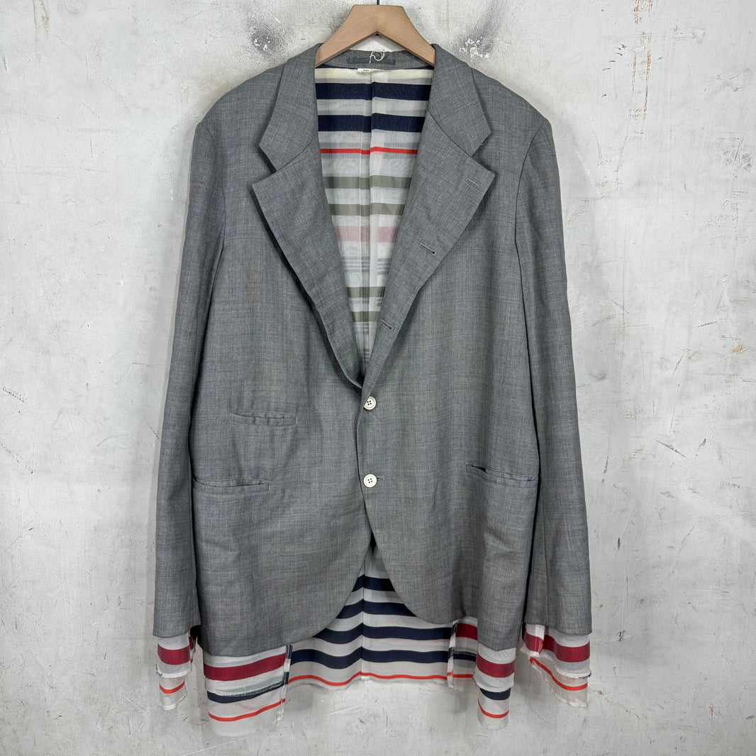 CDG HP Striped Tule Layered Blazer