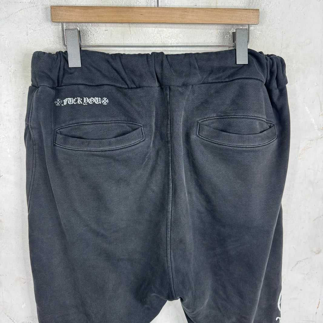 Chrome Hearts Faded Black Horseshoe Sweatpants