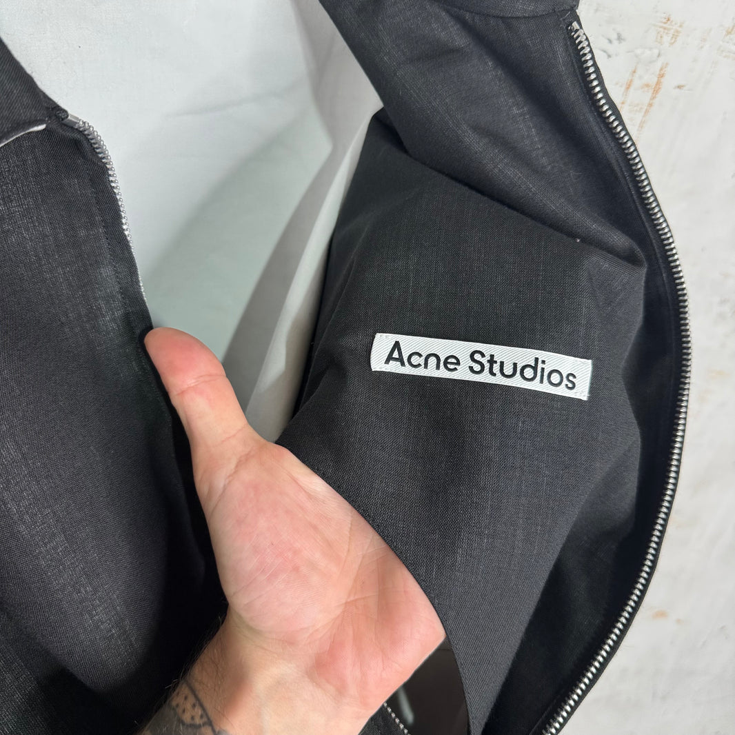 Acne Studios Black Wool Blend Zip-Up Jacket