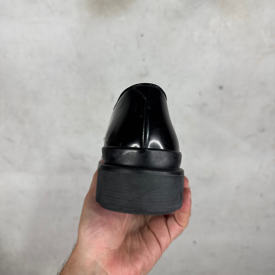 Prada Leather Flat Platform Sole Derbys