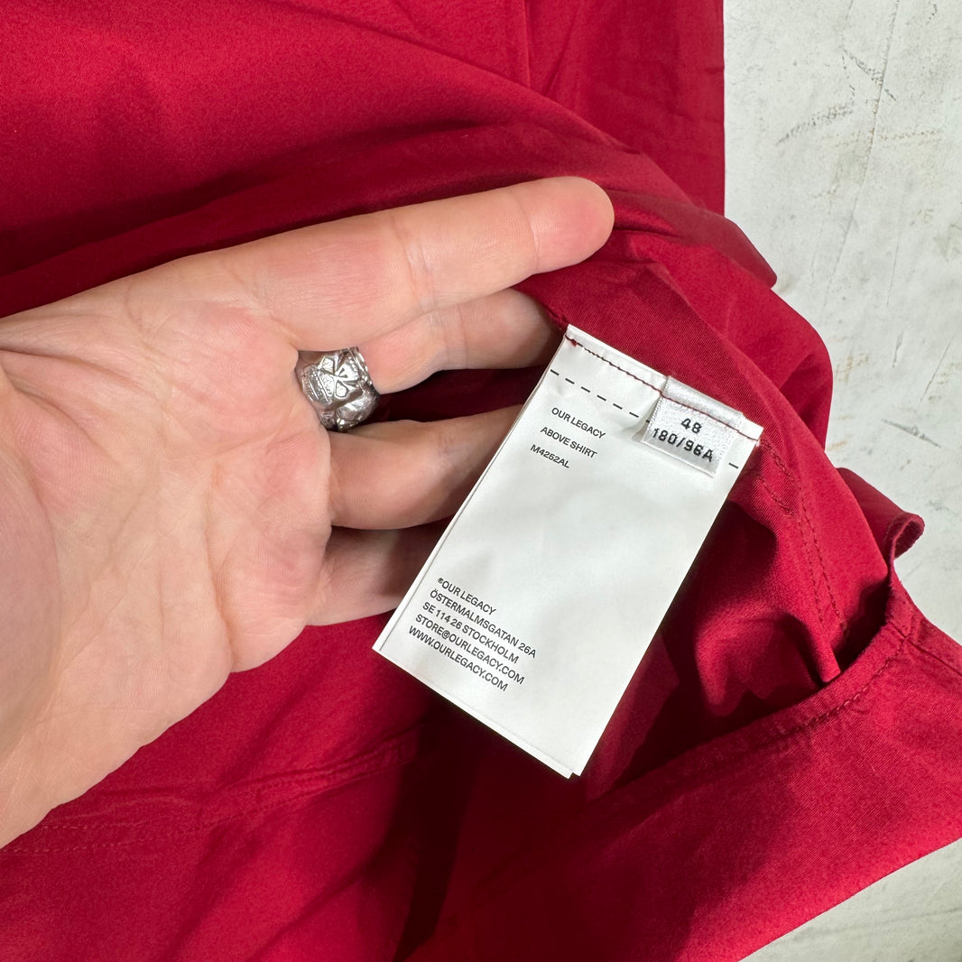 Our Legacy Red Grommeted Above Buttoned Shirt
