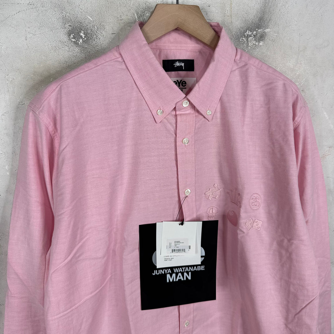Stussy x Junya Pink Logos Buttoned Shirt