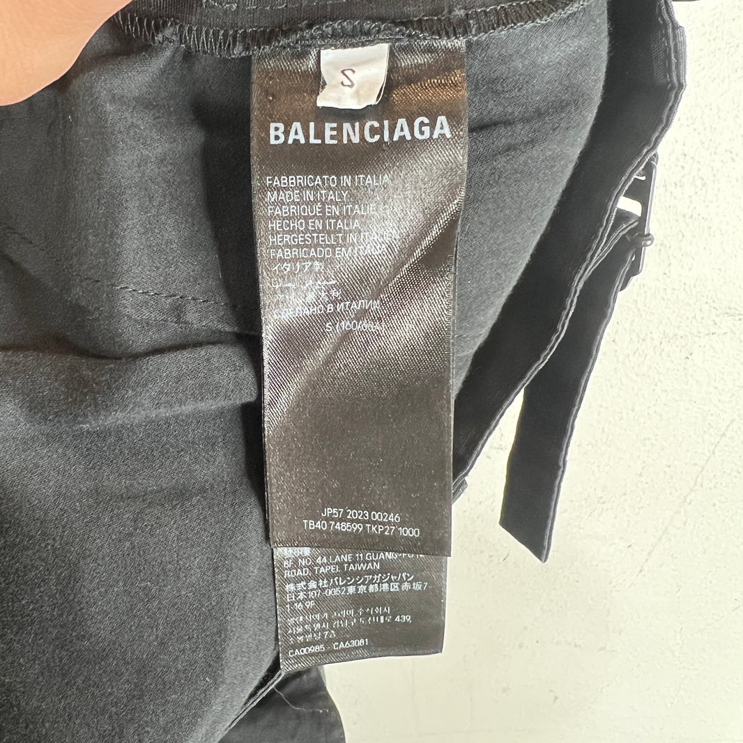 Balenciaga Black Ripstop Baggy Apron Cargo Pants