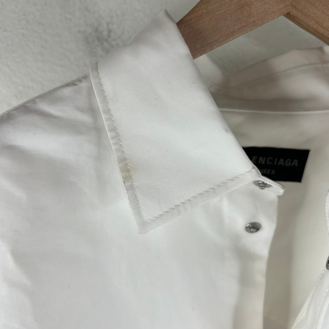 Balenciaga White Cocoon Snap Button LS Shirt