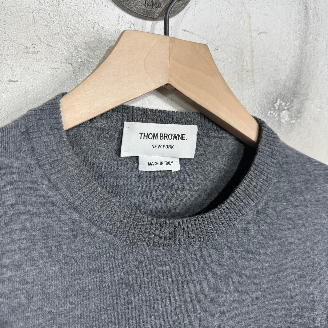 Thom Browne Grey Thin Striped Sweater