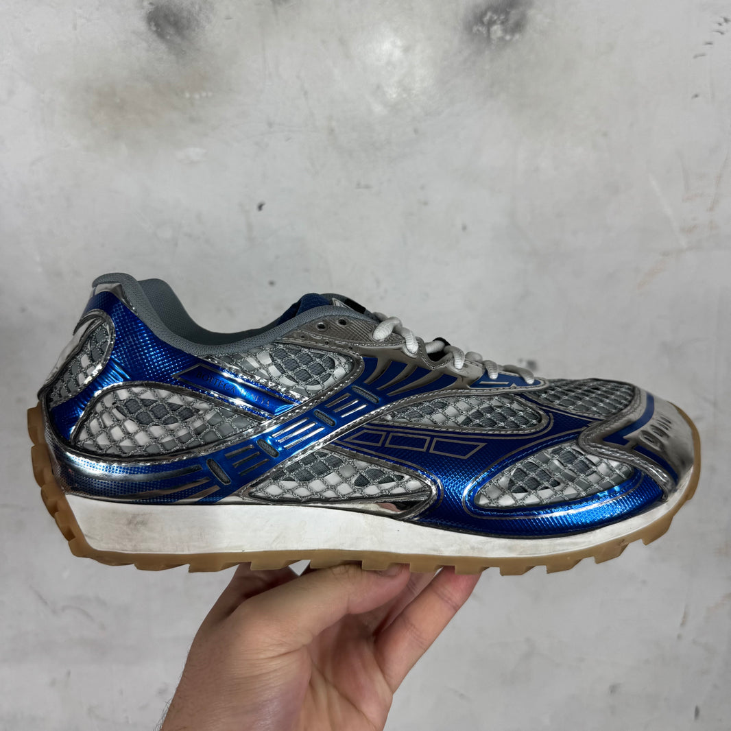 Bottega Veneta Blue Metallic Orbits
