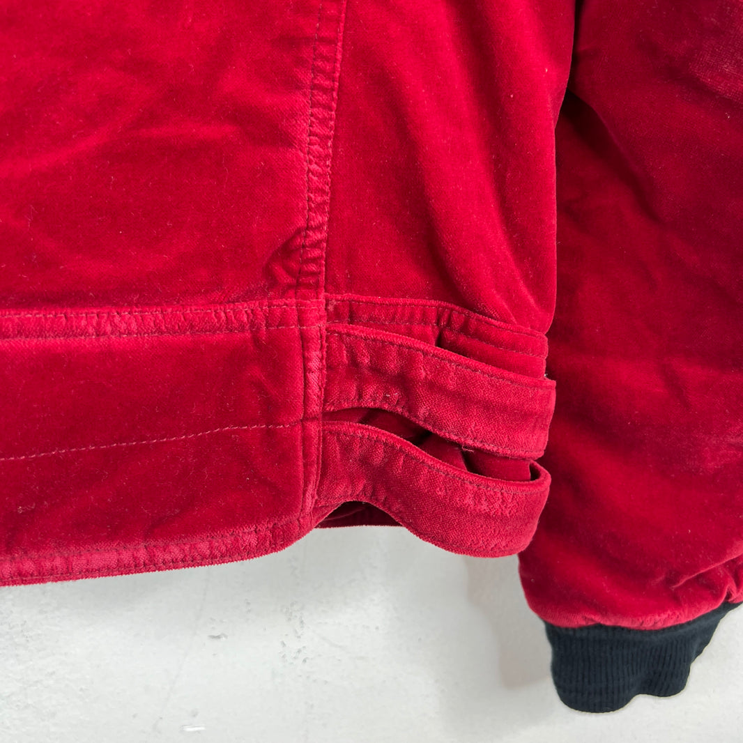 Balmain Red Velvet Crest Jacket