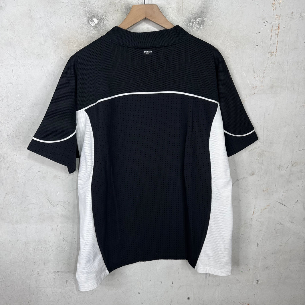 Balmain Chenille Logo Mesh Jersey