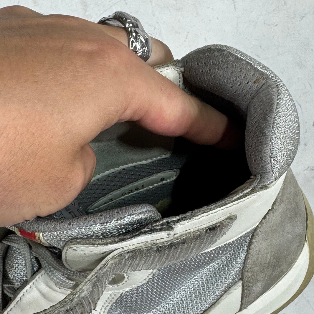 Prada White Grey Strapped High Americas Cup