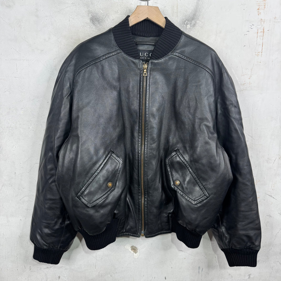 Gucci Tom Ford Leather Bomber Jacket