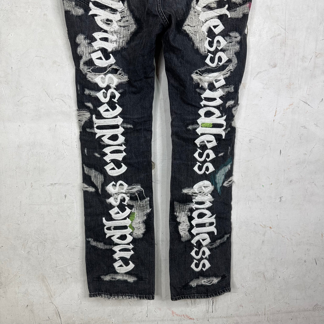 Endless Denim Sample Charcoal Boro Jeans