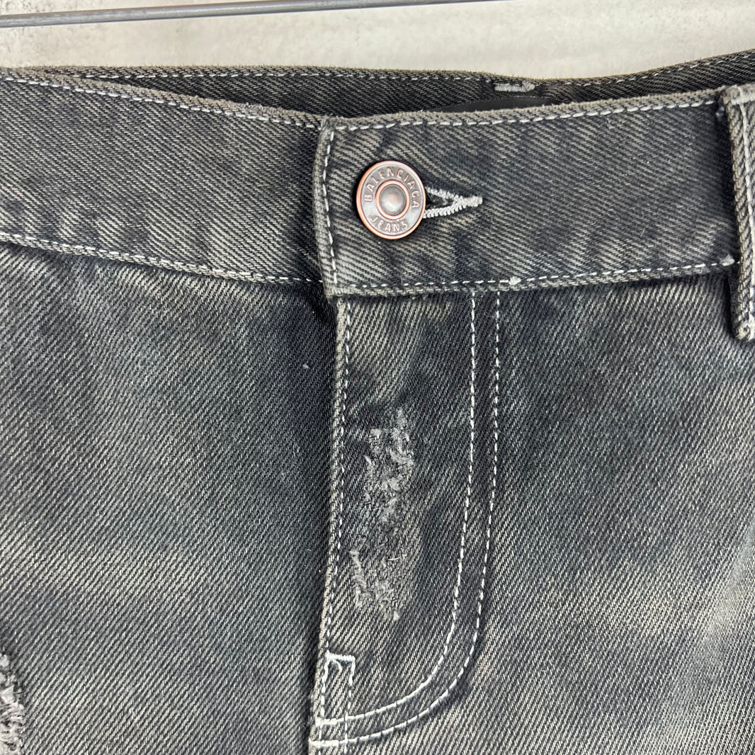 Balenciaga Distressed Straight Leg Jeans