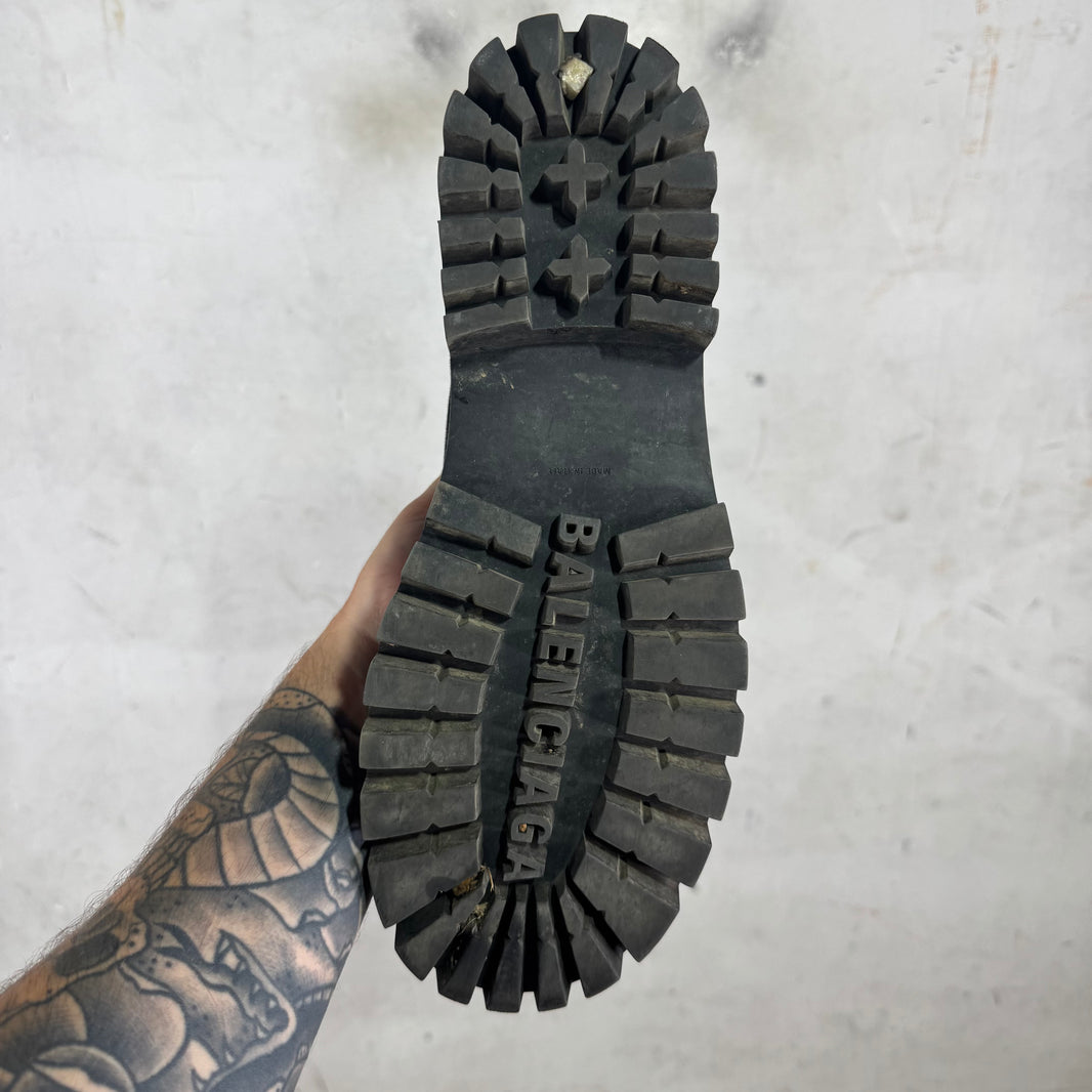 Balenciaga Black Canvas Strike Boots