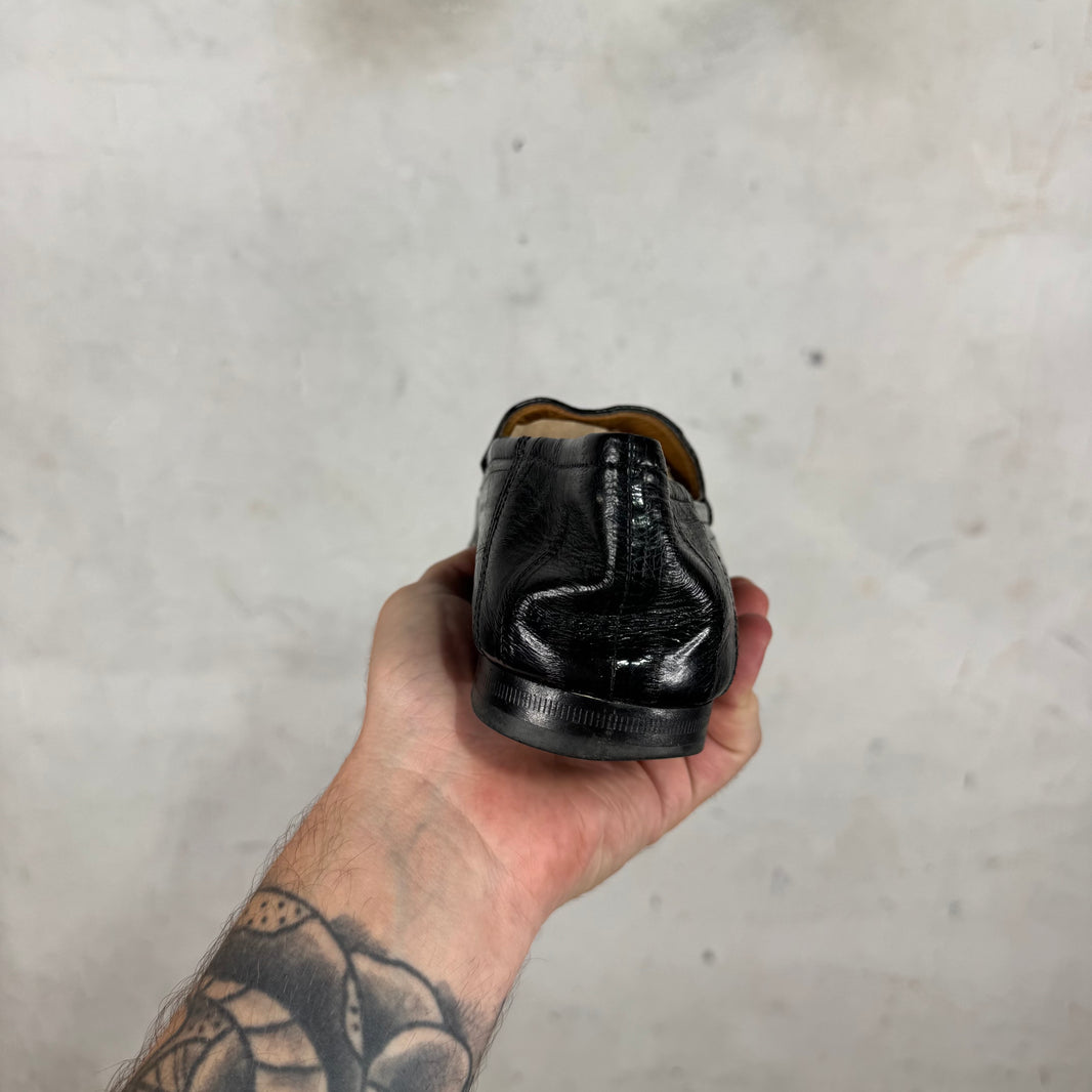 Gucci Eel Skin HorseBit Collapse Loafers