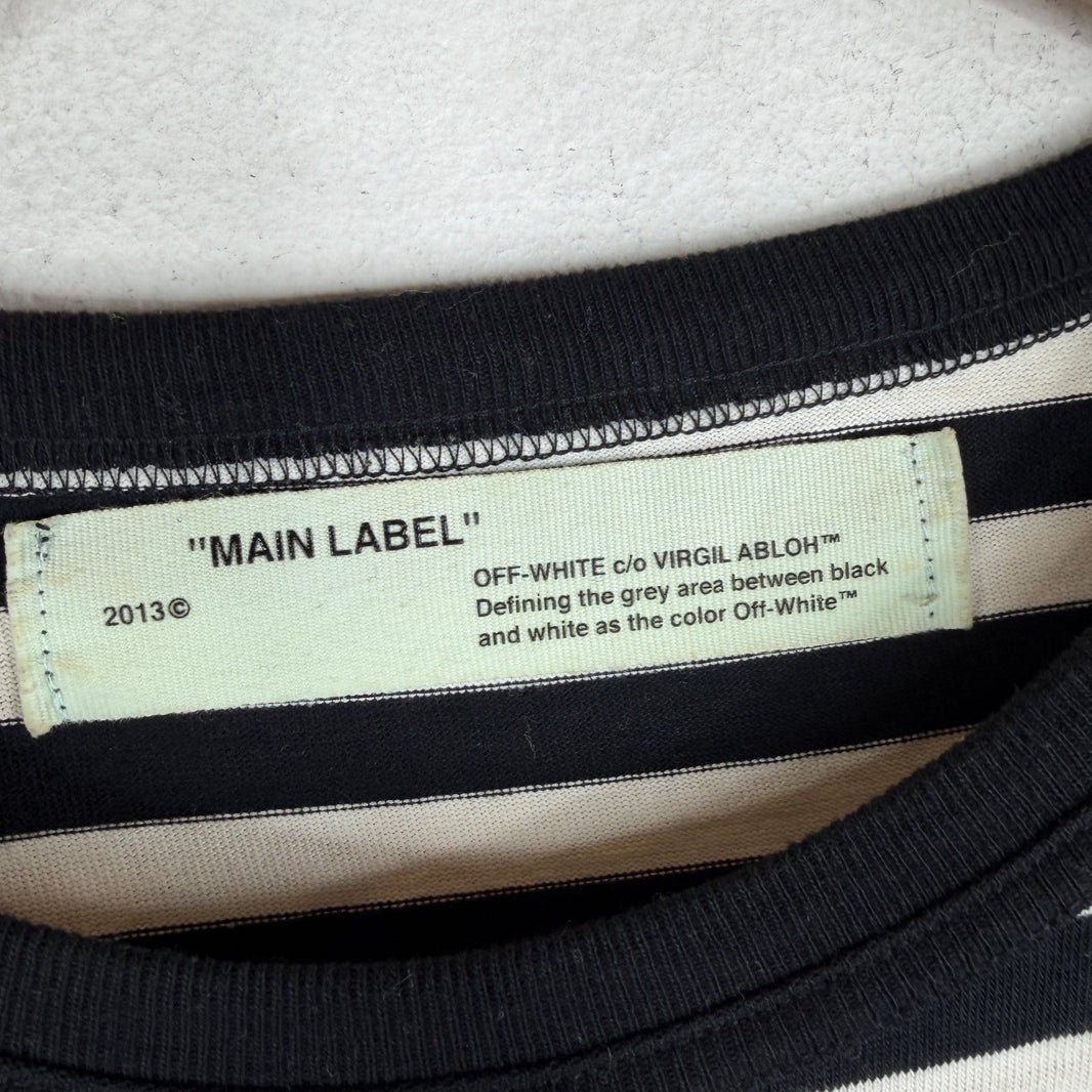 Off White Striped Frame Of Mind LS Shir