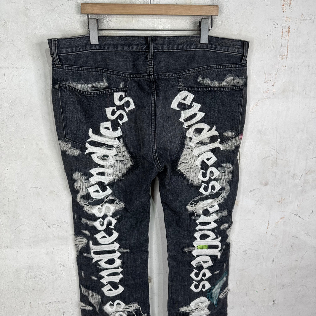 Endless Denim Sample Charcoal Boro Jeans