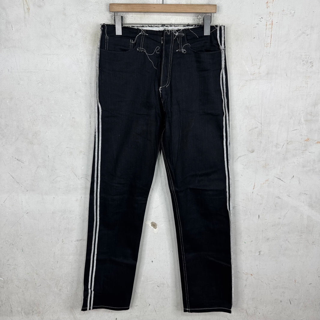 Margiela Reverse Seam Frayed Waistband Jeans