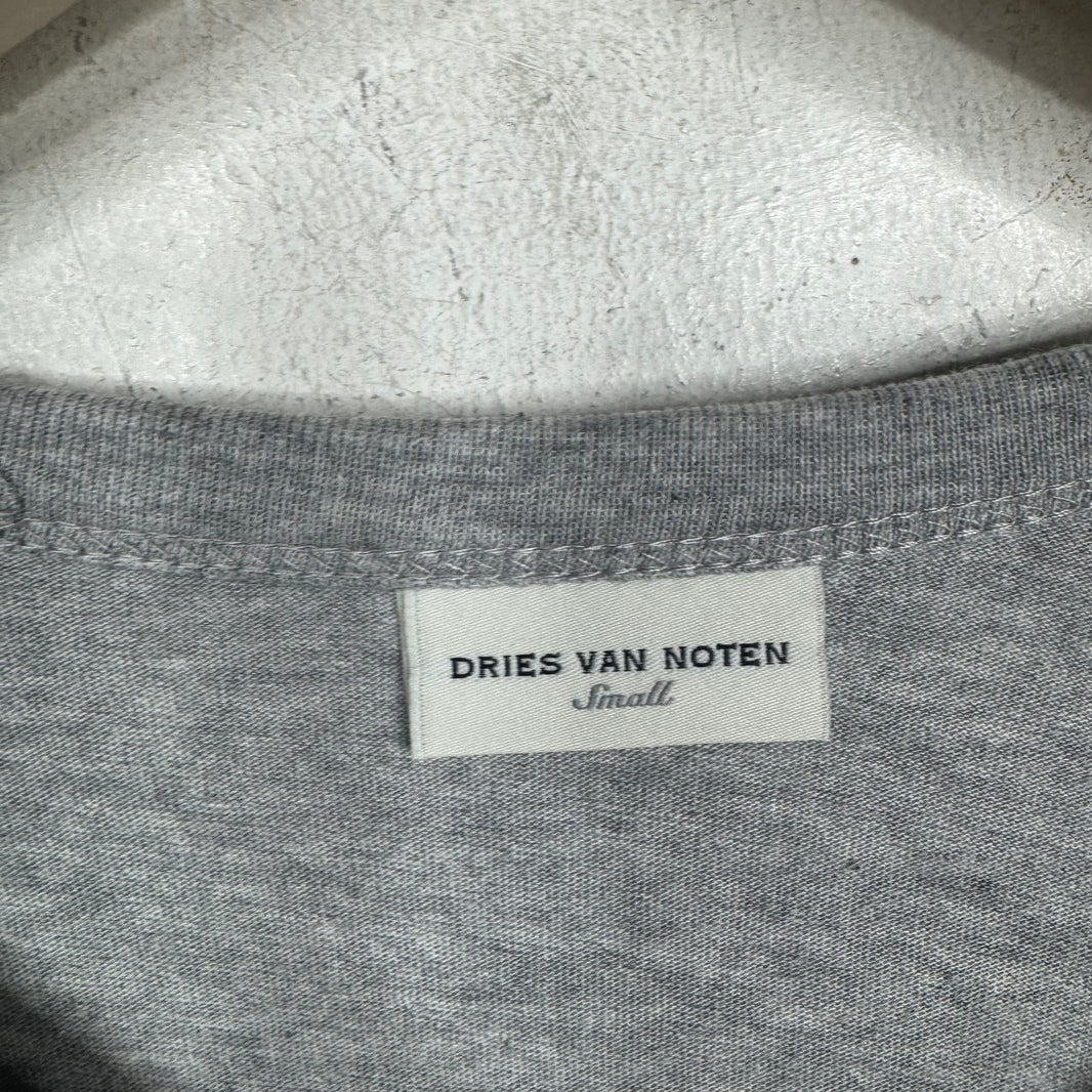 Dries Van Noten Gray Striped Sleeved L/S Shirt