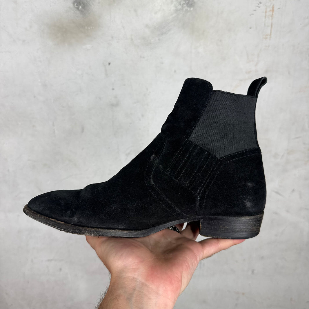 Saint Laurent Black Suede Wyatt Boots