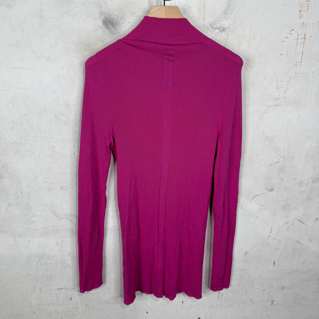 Rick Owens Pink Ribbed Turtleneck
