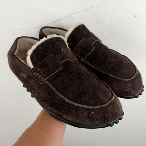 Hermes Shearling Lined Lazy Loafers