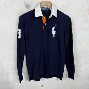 Ralph Lauren Navy White Big Horse L/S Polo