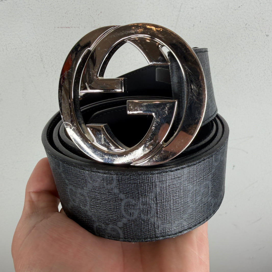Gucci Black Monogram Bel