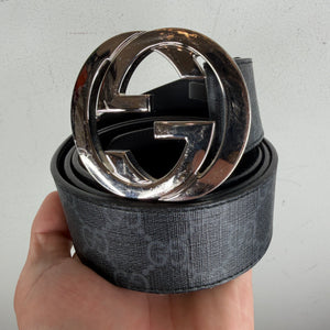 Gucci Black Monogram Bel