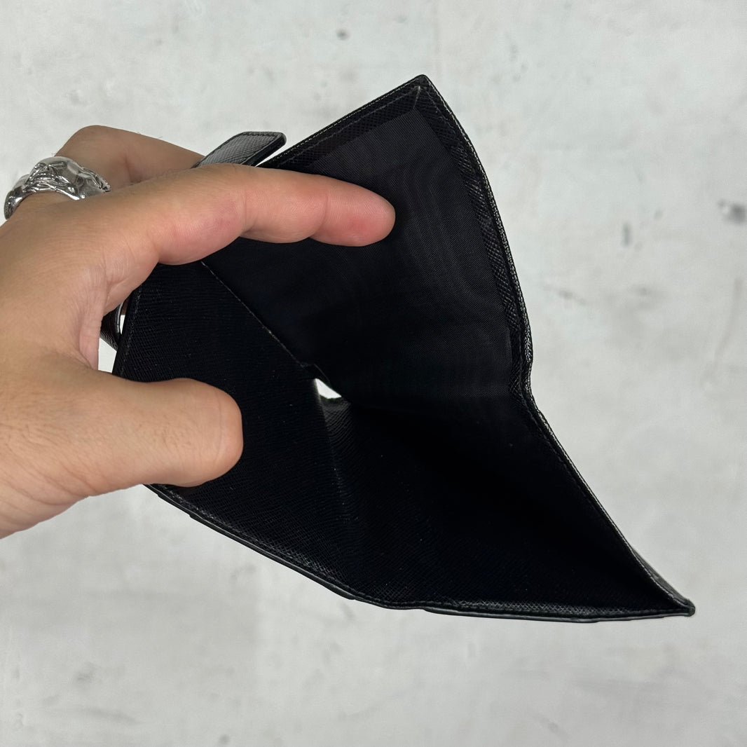 Prada Saffiano Snap Button Bifold Wallet