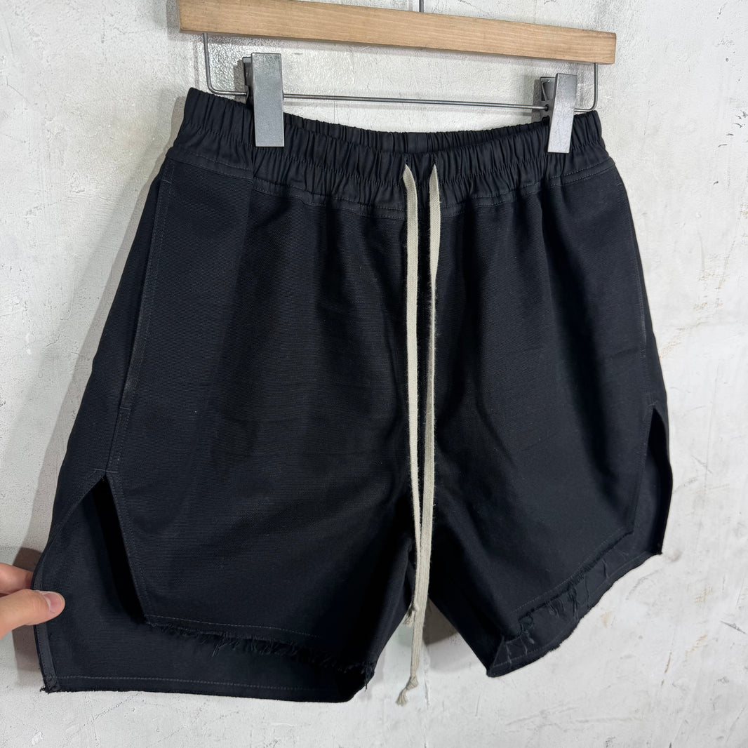 Rick Owens Black Canvas Boxer Shorts