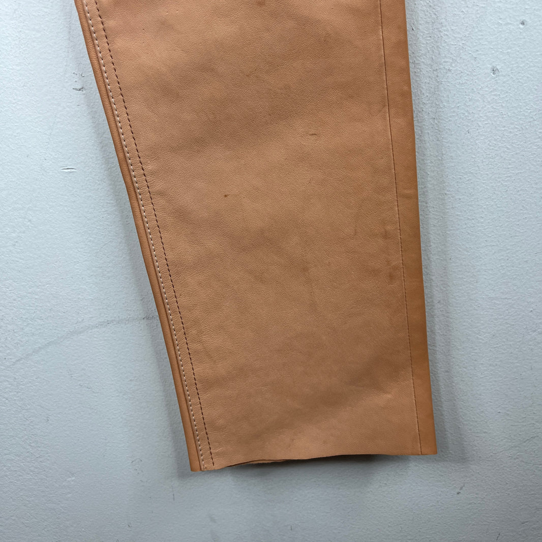 Helmut Lang Peach Leather Slim Pants