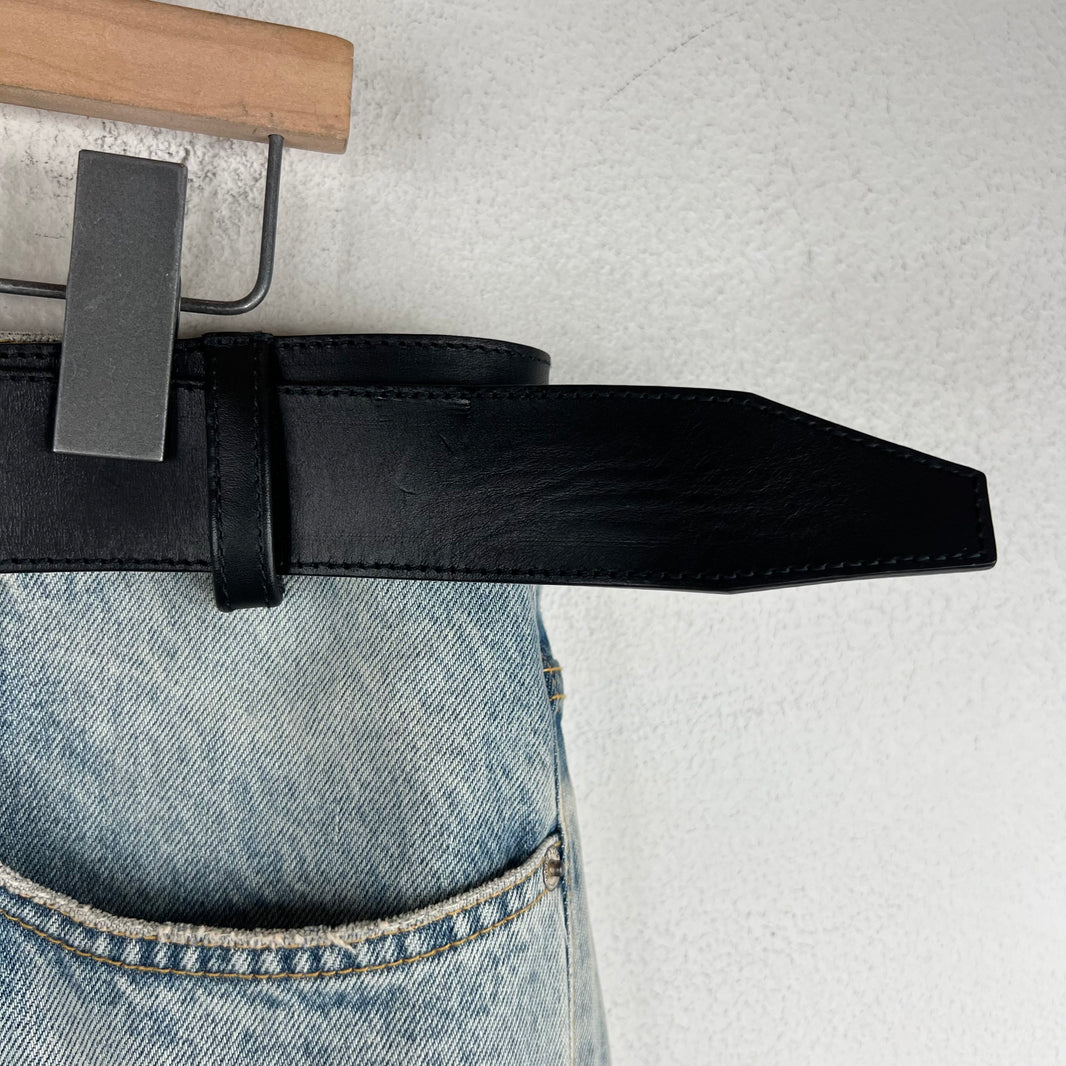 Balenciaga Sample Belted Baggy Distressed Jeans
