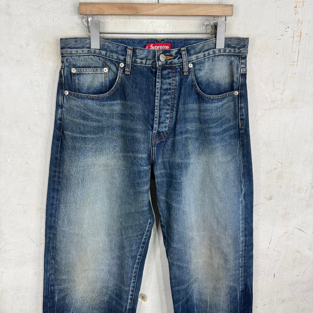 Supreme Faded Blue Selvedge Jeans