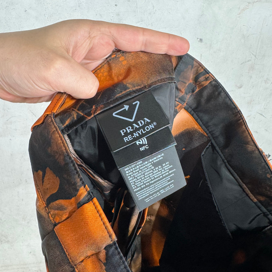 Prada Nylon Plaqued Patterned Shorts