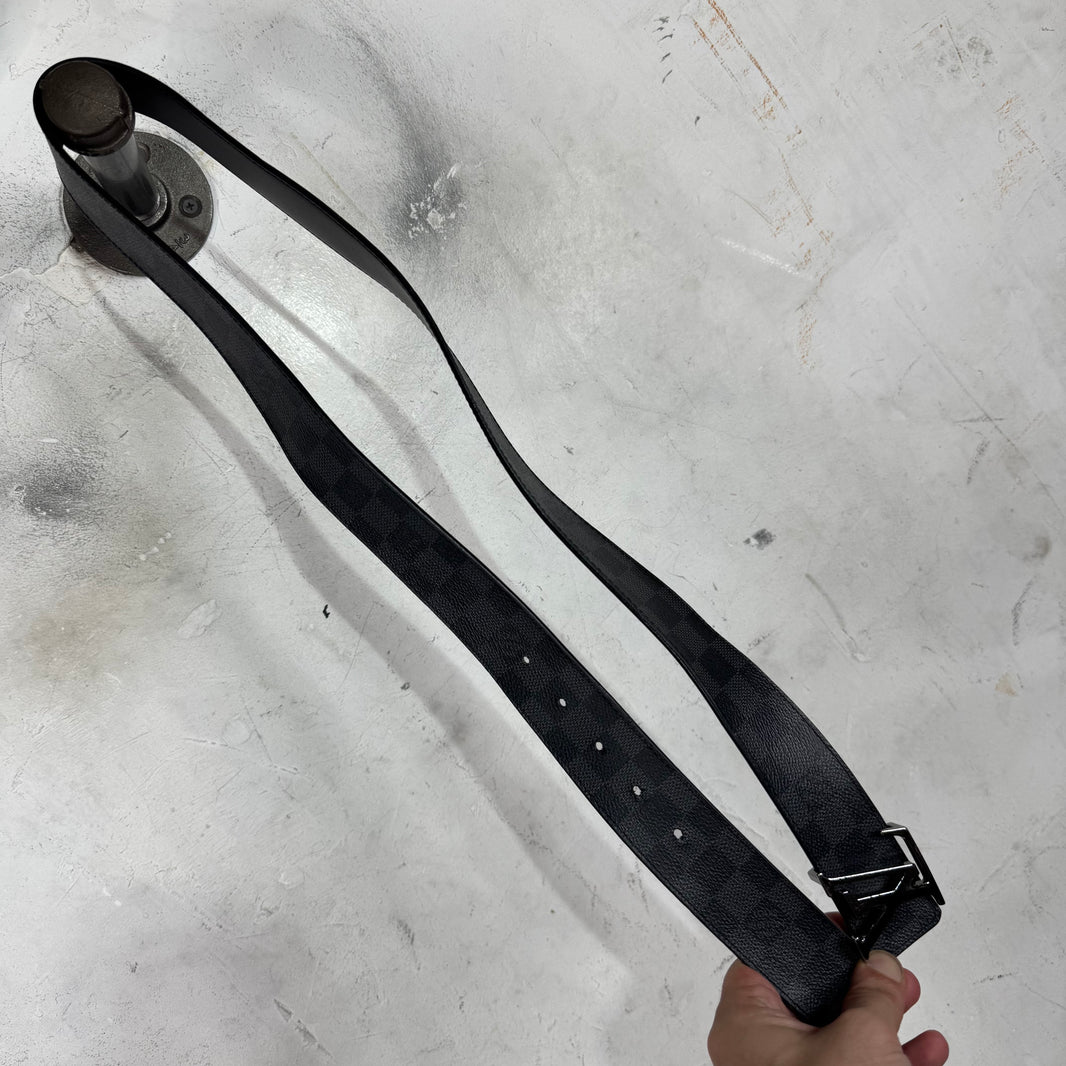 Louis Vuitton Black Damier Logo Belt