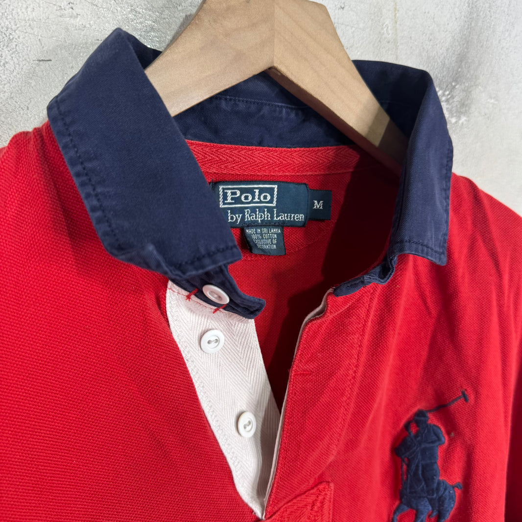 Ralph Lauren Faded Red/Navy White #3 Pony Polo