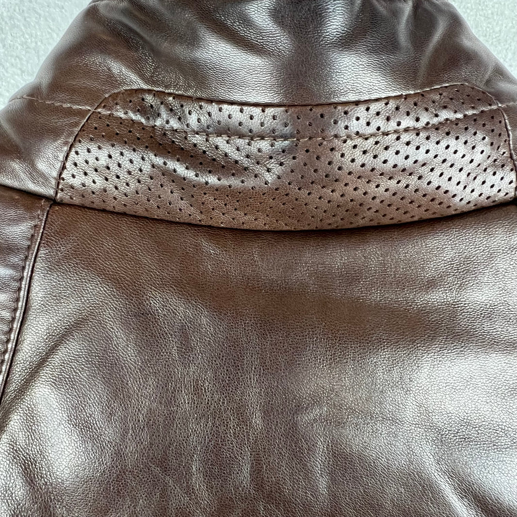 Ralph Lauren Lambskin Leather Puffer Vest