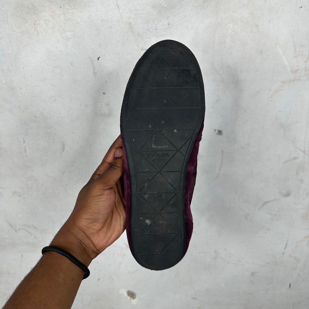 Prada Red Wine Re-Nylon Scrunch Sneakers