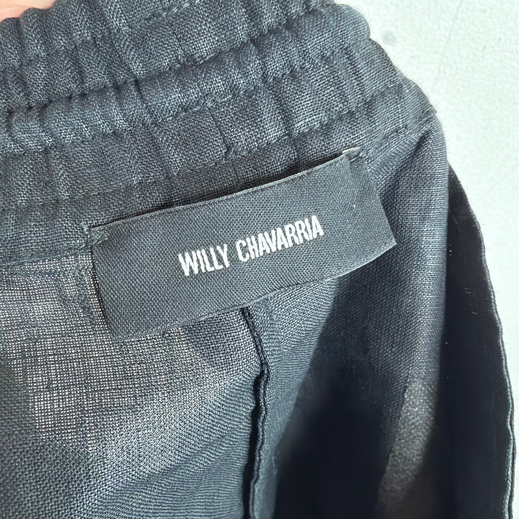 Willy Chavarria Long Baggy Linen Shorts