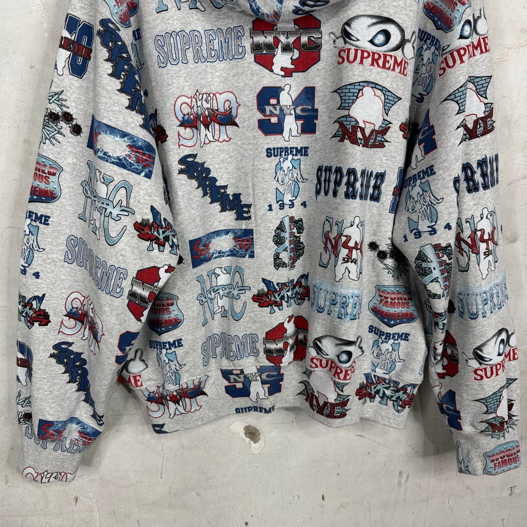 Supreme Multi Logo Zip Up Hoodie