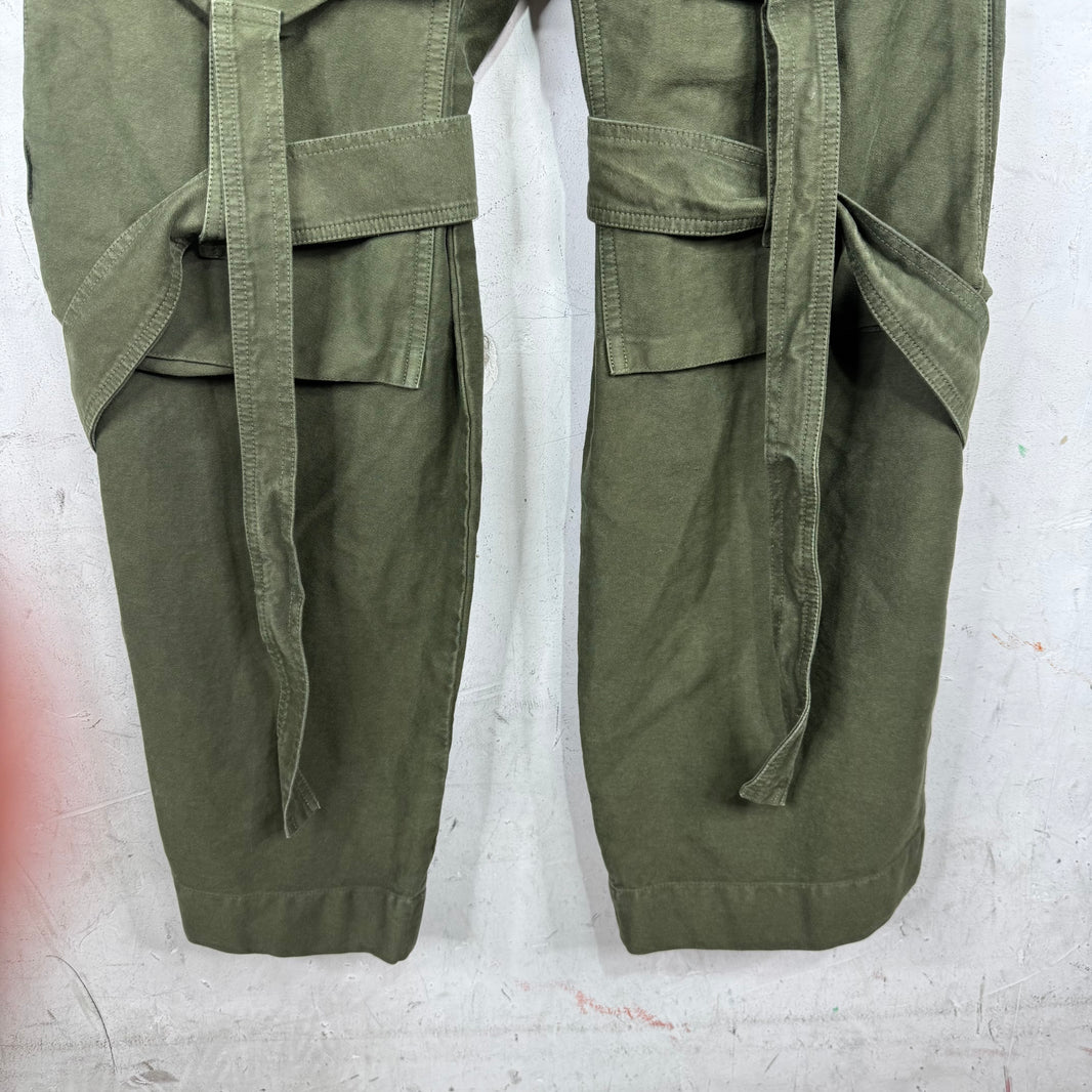 Dries Van Noten Olive Bondage Zippered Cargo