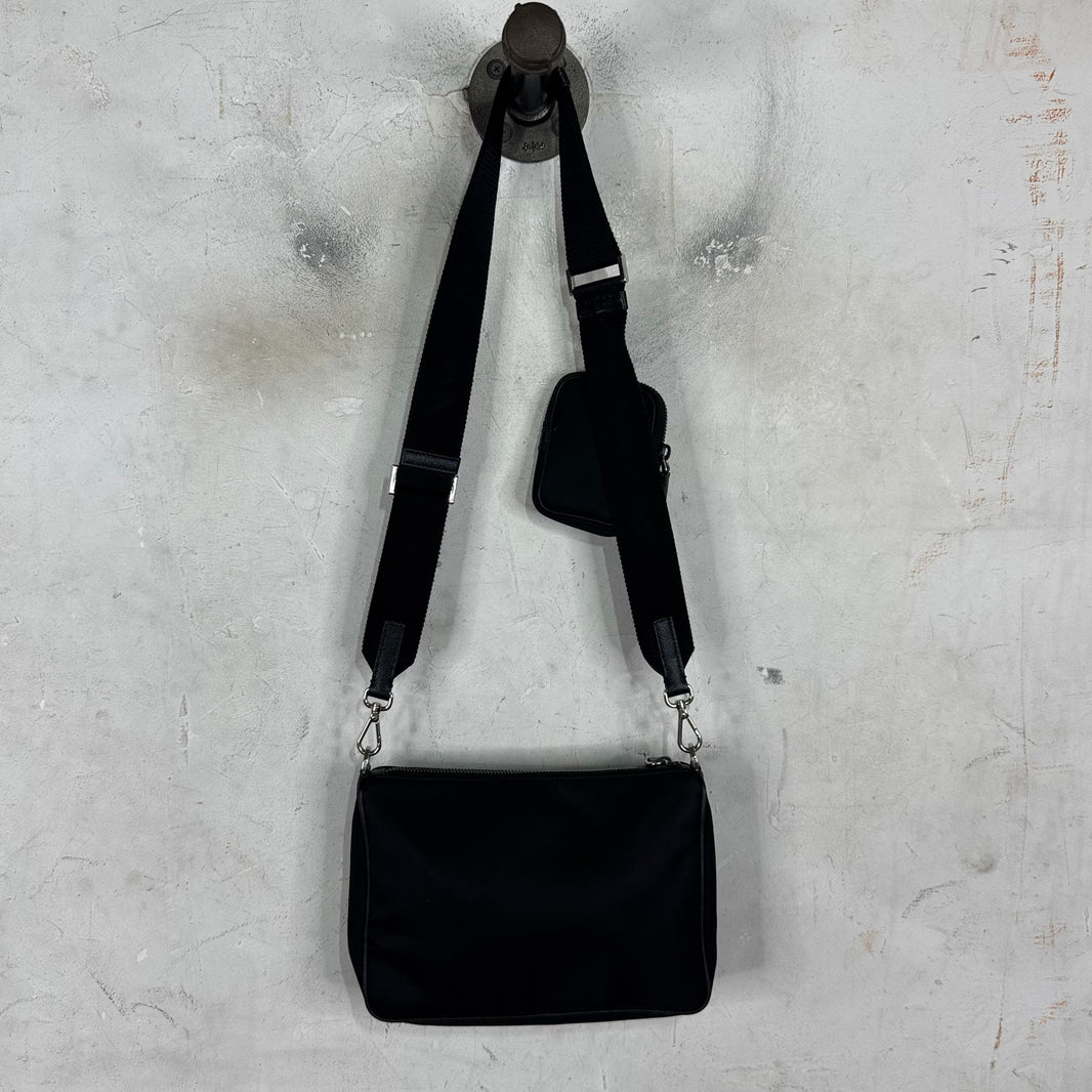 Prada Renylon Large Pocketed Messenger Bag