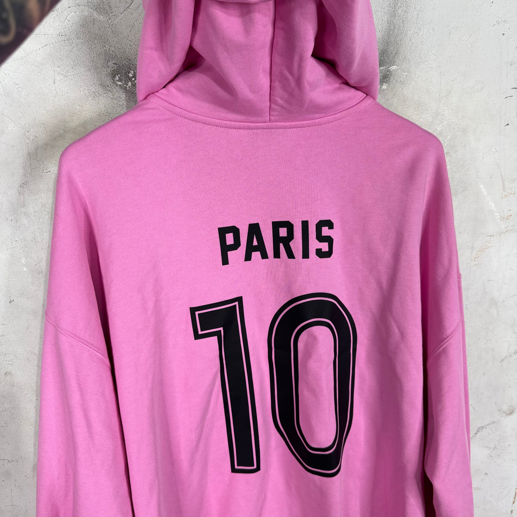 Balenciaga Pink Paris Soccer Zip Hoodie