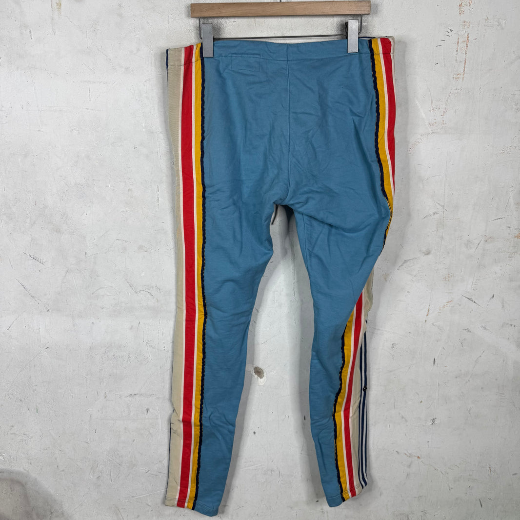 Greg Lauren FW19 Blue Striped Track Sweatpants